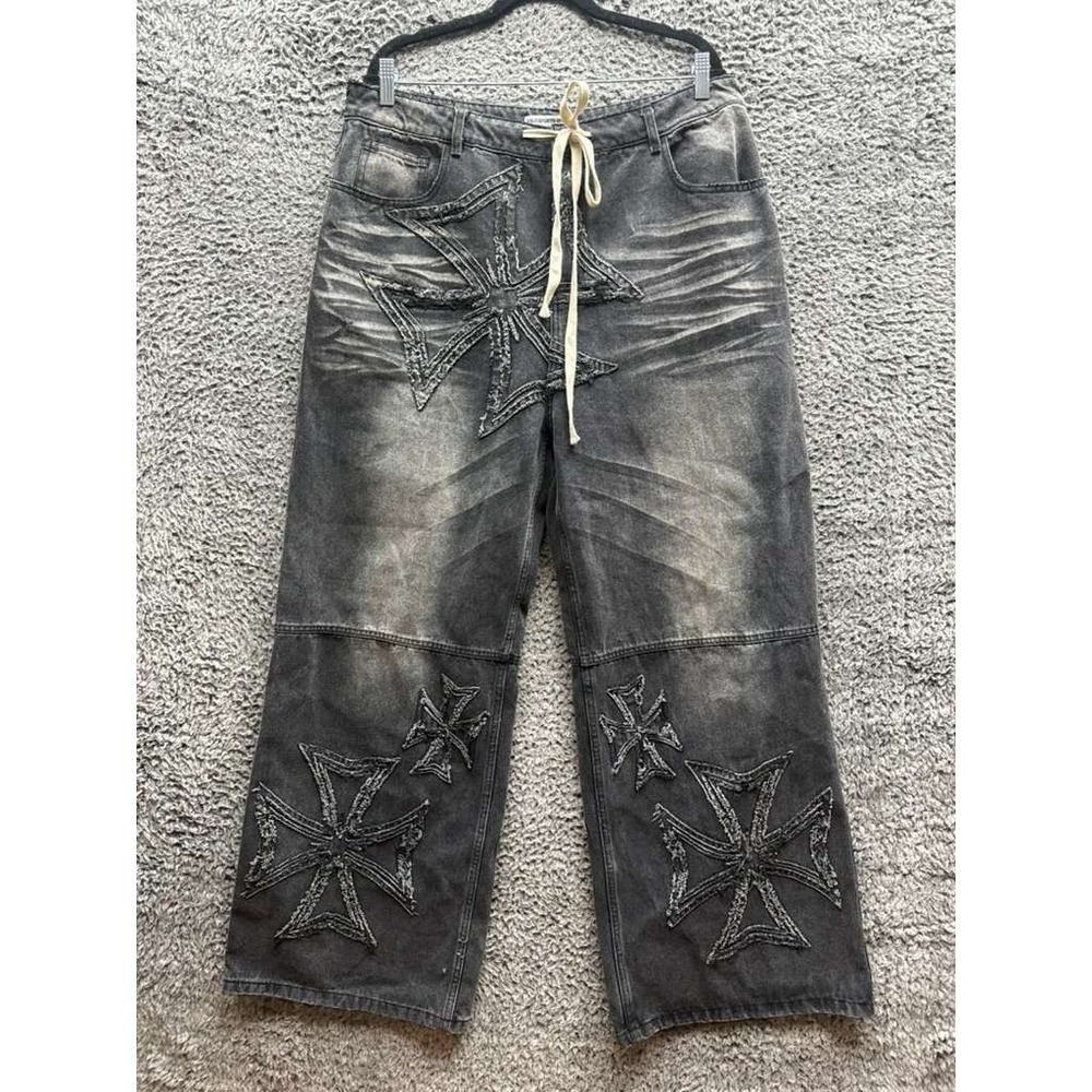 Vale Forever Sports Division Croxxx Baggy Denim Jeans Black‎ Mens Size 34